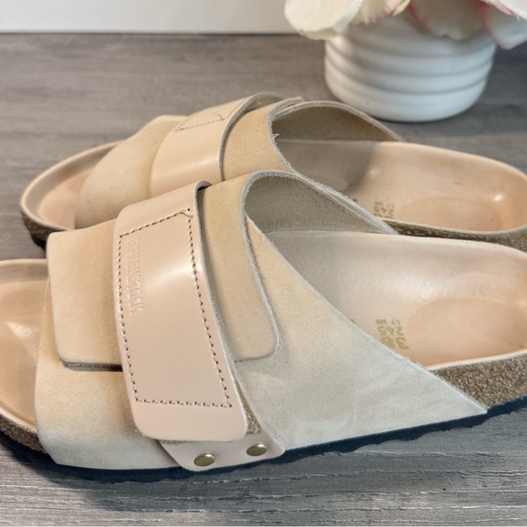 Birkenstock Kyoto New Beige Nubuck Slide Sandals size EU38/US7-8 EUC $160 - Picture 6 of 15